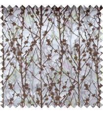 Brown Silver Grey Twigs Forest Design Poly Main Curtain Designs